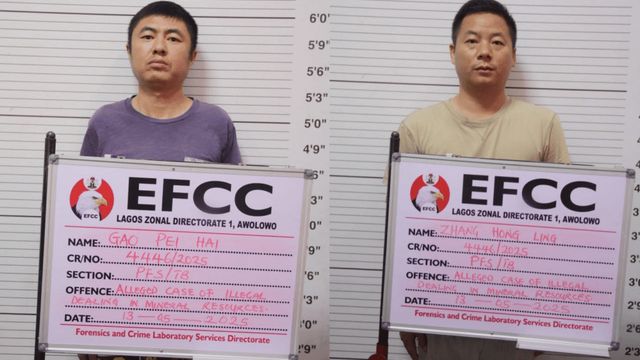 EFCC arraigns two Chinese nationals for illegal mining in Lagos