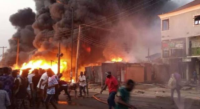 Fire guts Lagos Market, hotel, police station on New Year’s Eve