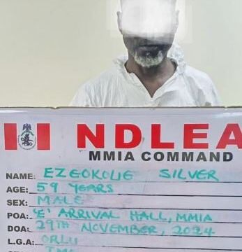 NDLEA arrests Nigerian businessman from Brazil for smuggling 700 grammes of cocaine