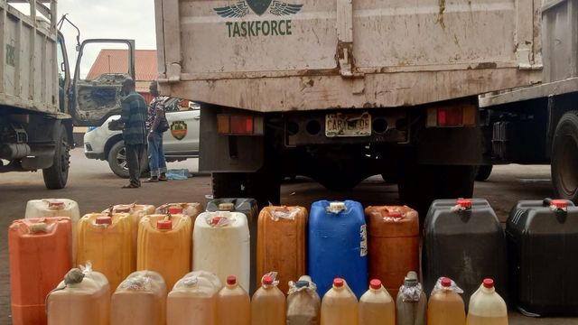 Task force arrests six for illegal fuel sales in Lagos