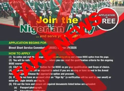 Army disowns trending DSSC 2026 recruitment portal