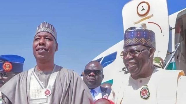 Tinubu arrives Maiduguri to inaugurate projects, attend Ali Modu Sheriff son’s wedding