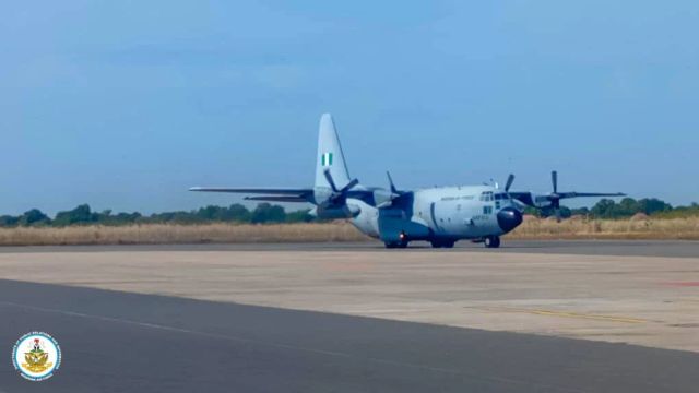 NAF C-130 lands safely in Banjul en route Portugal for maintenance