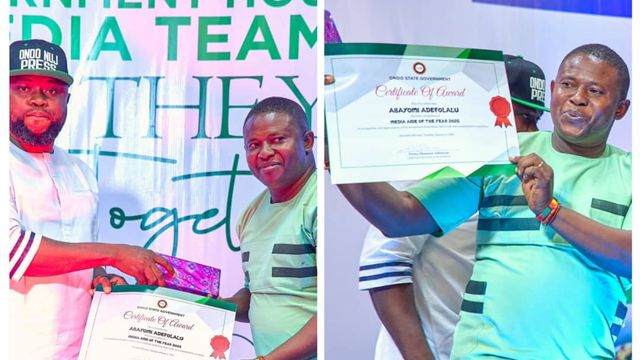 Media Aide of the Year: Adefolalu dedicates honour to Aiyedatiwa, calls for greater service