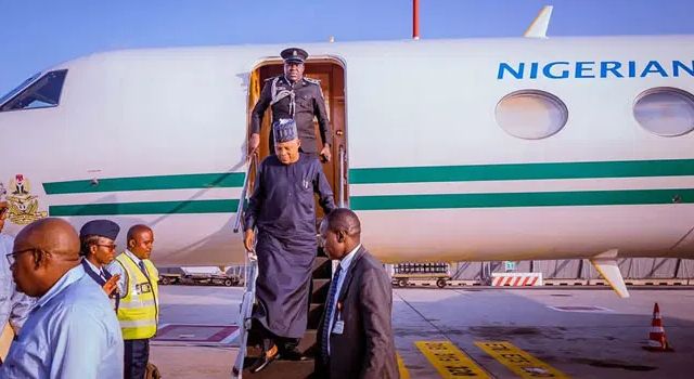 Shettima returns to Abuja after diplomatic, economic mission in Guinea-Conakry, Switzerland