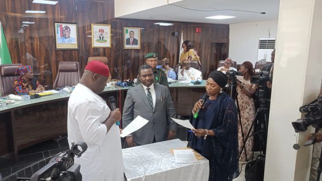INEC swears-in new REC, Dr Chukwu Joseph