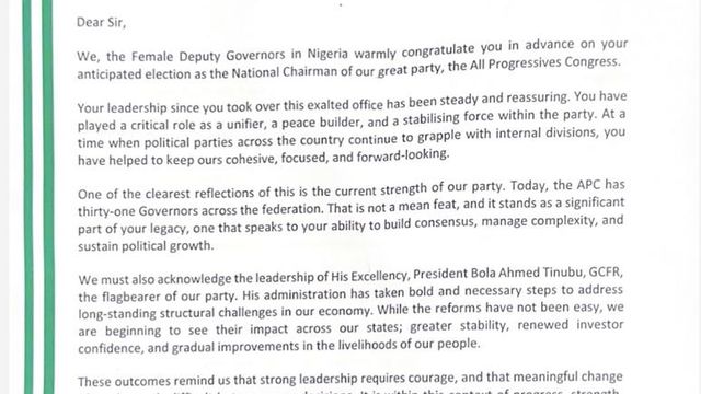 APC female deputy governors write Yilwatda, demand 35% representation