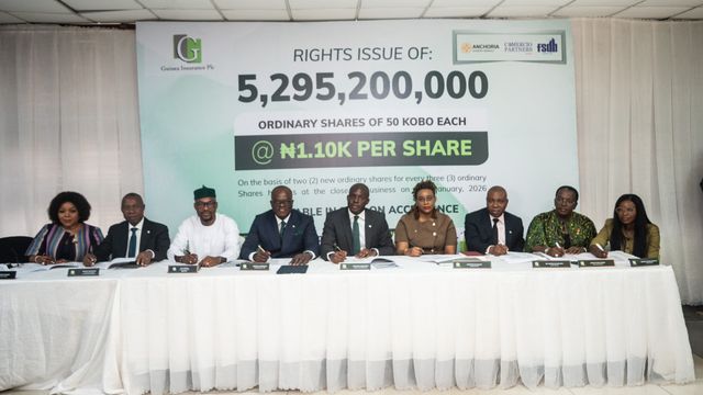 Guinea Insurance Plc signs ₦5.8bn rights issue
