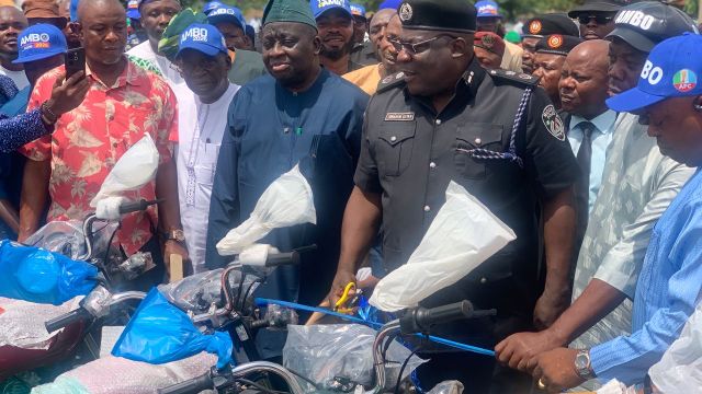 ALGON distributes 300 motorcycles for community policing
