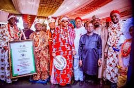 Abia traditional rulers confer chieftaincy title on Tinubu, Onyejeocha