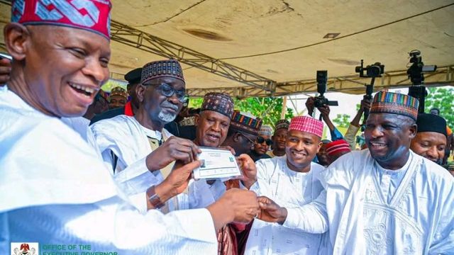 Shekarau receives APC membership card in Kano