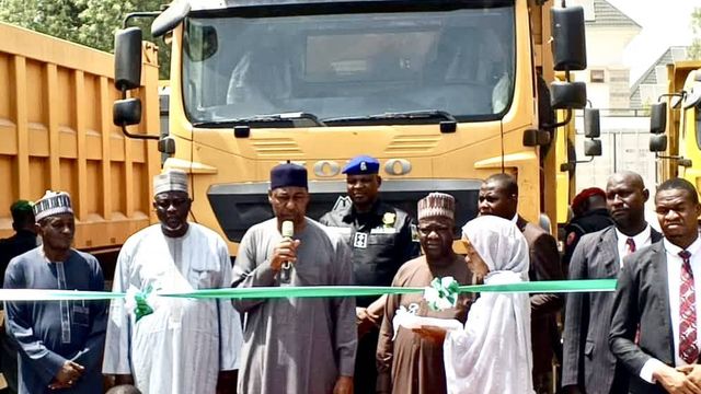 Gov. Zulum rolls out 30 trucks for construction