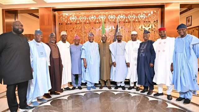 Tinubu hosts Senate leadership in Lagos for Sallah homage