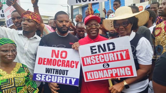 Falana, Falz lead protest over kidnappings, hardship