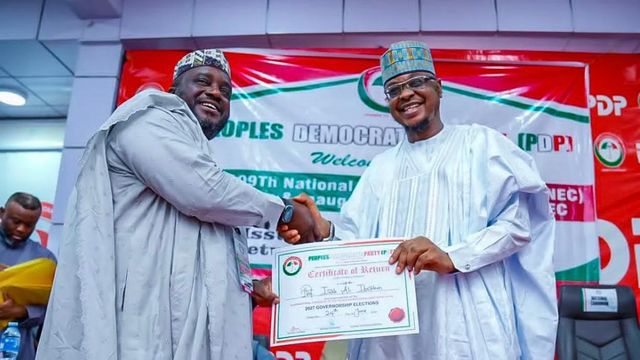 Buhari’s Minister receives PDP certificate of return in Gombe