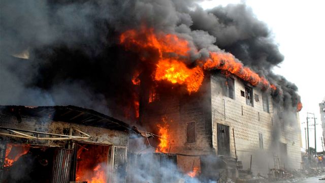 Fire razes 9 shops at Railway Shopping Complex in Ibadan
