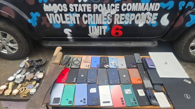 Police arrest four suspected armed robbers, recover 25 phones, laptops, jewellery
