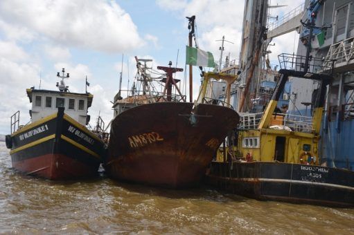 Navy hands over three vessels over alleged illegal fishing activities