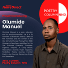 Olumide Manuel is the new Asst. Curator of Poetry Column-NND