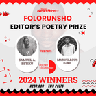 Samuel A. Betiku, Marvellous Igwe win Folorunsho Editor’s Poetry Prize 2024